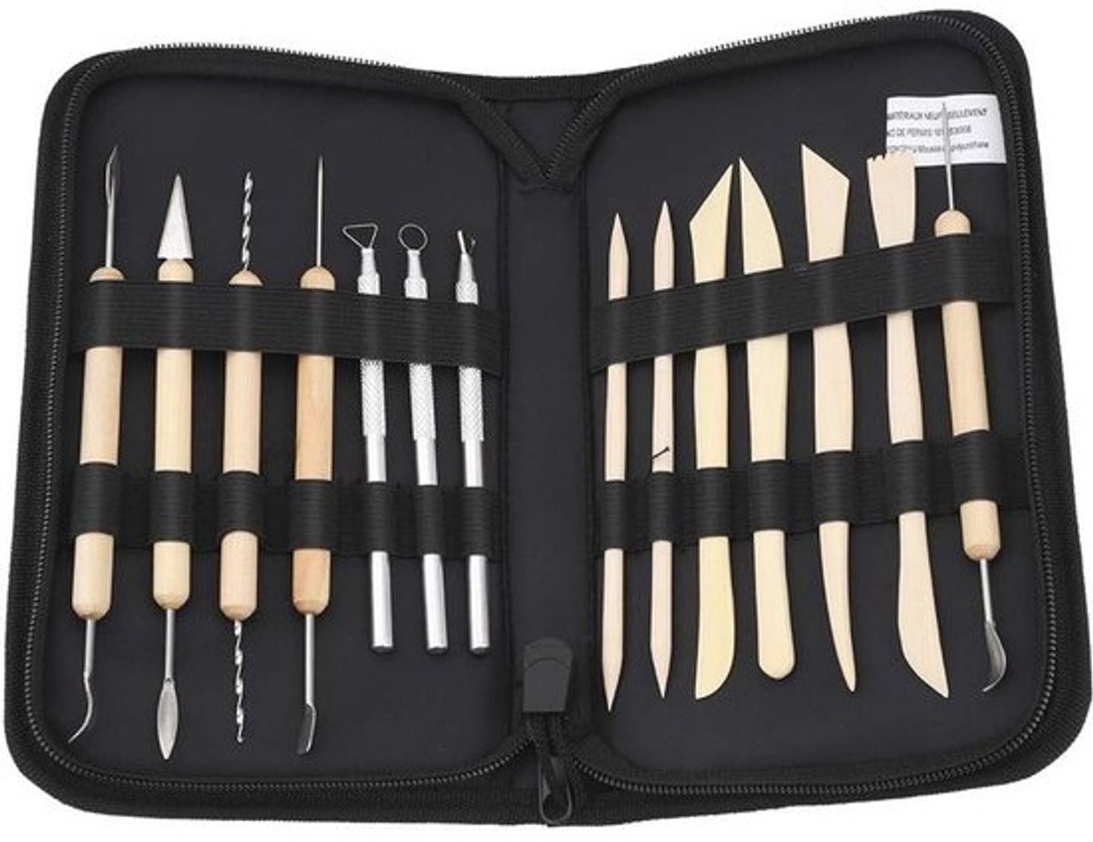Complete set - 14 professionele gereedschappen - voor klei en keramiek - voor modelleren en snijden