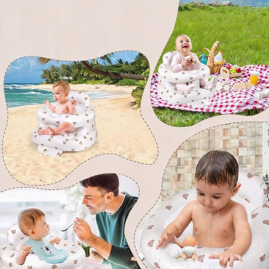 Opblaasstoel Baby - Opblaasbare Baby Stoel - Opblaasbaar Babyzitje - Zelfopblazend Kinderzitje - Veiligheidsrail - 53x50x38 cm - Vanaf 3 Maanden - Ingebouwde Pomp - 20 kg - Veilig - Baby Stoeltje - Voor Spelen & Voeden & Reizen — afbeelding 3