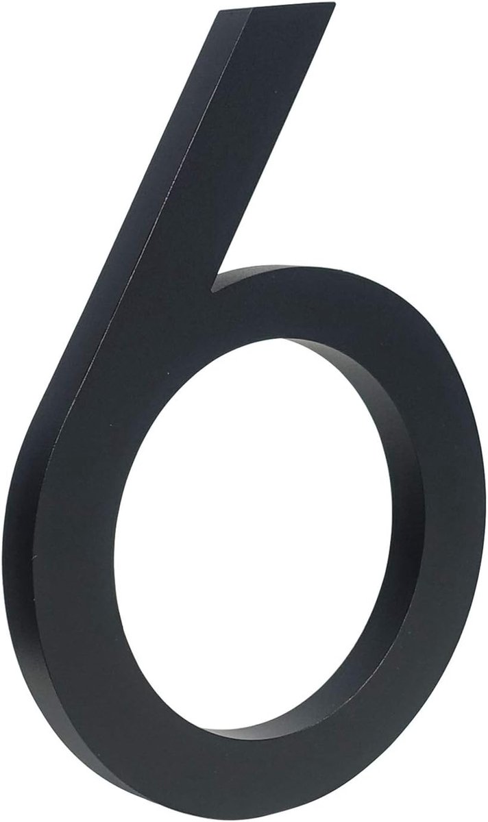 Deurnummers, 10 cm/15 cm Zwart Modern Groot Huisnummer, 4 inch/6 inch Drijvende Deurnummers Teken, Gebouwbewegwijzering Buiten Straatadresbord, 1 stuks (Kleur: Nummers 0, Maat: 15