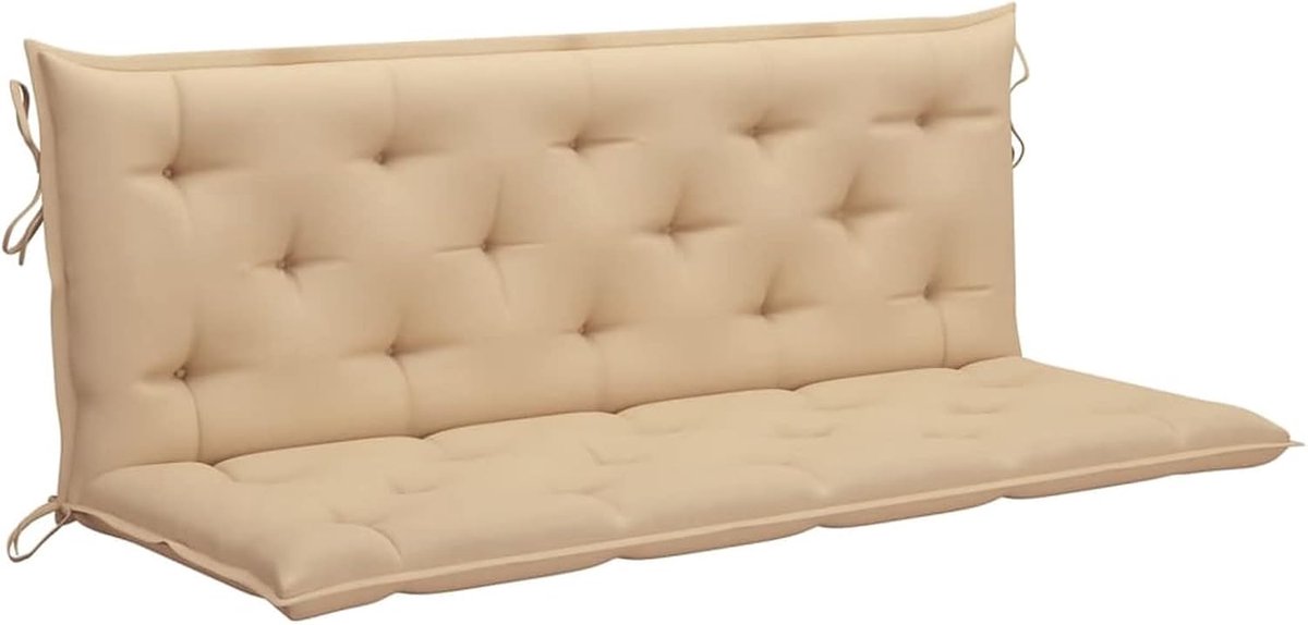 Schommelkussen van stof, beige, 150 cm, kussen voor bank/tuinbank, zitkussen voor bank, outdoorbank