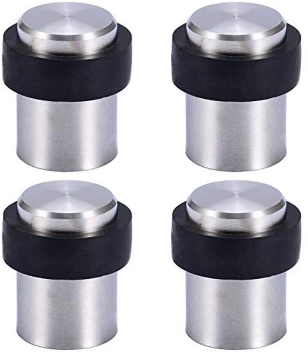 Cilindervormige vloer-deurstopper 4.5cm van roestvrij staal met schroeven
