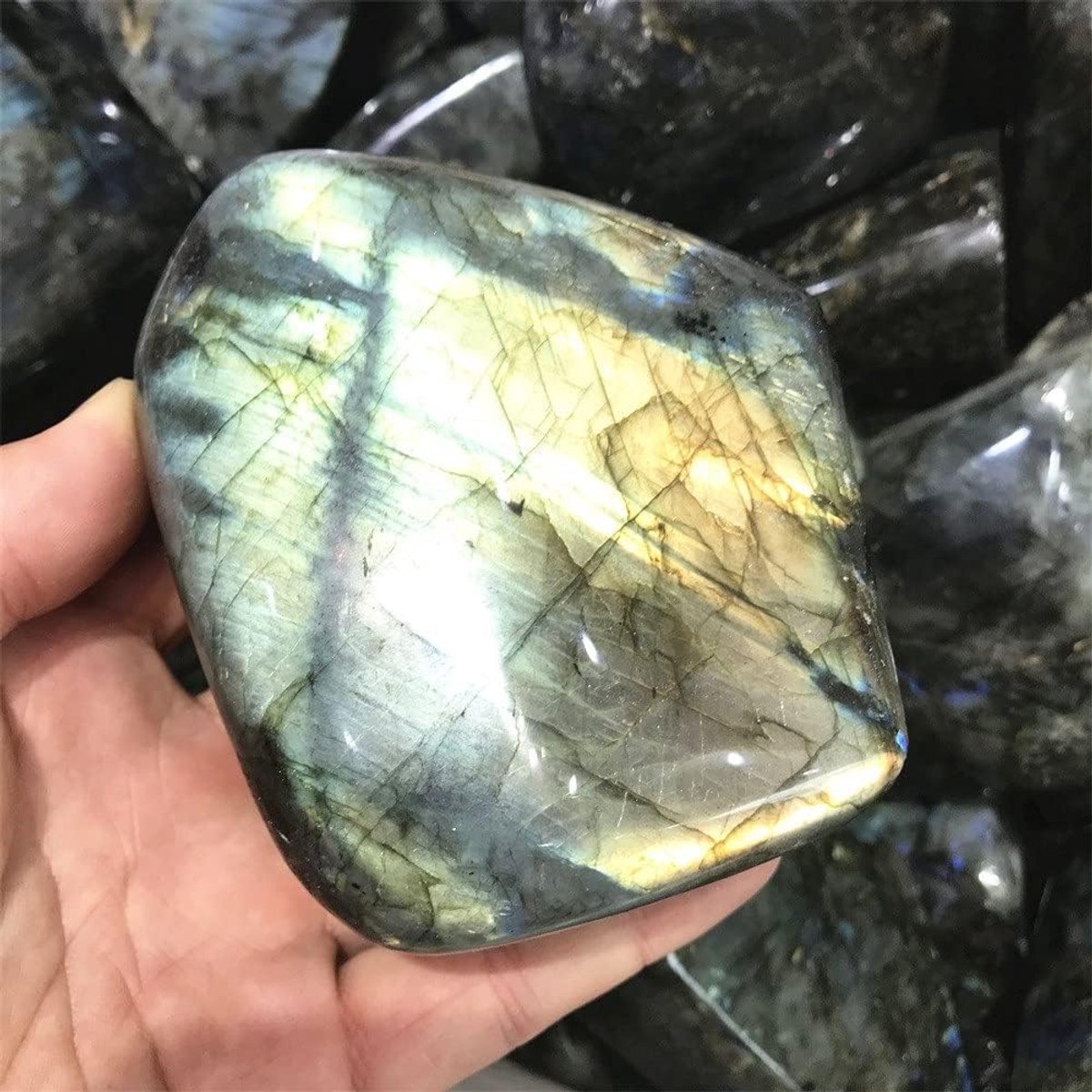 Meditatie huis 1 stks Grote Natuurlijke Crystal Maansteen Raw Labradoriet vrije vorm ornament decoratiStone Healing Gifts (maat: 700-800g)