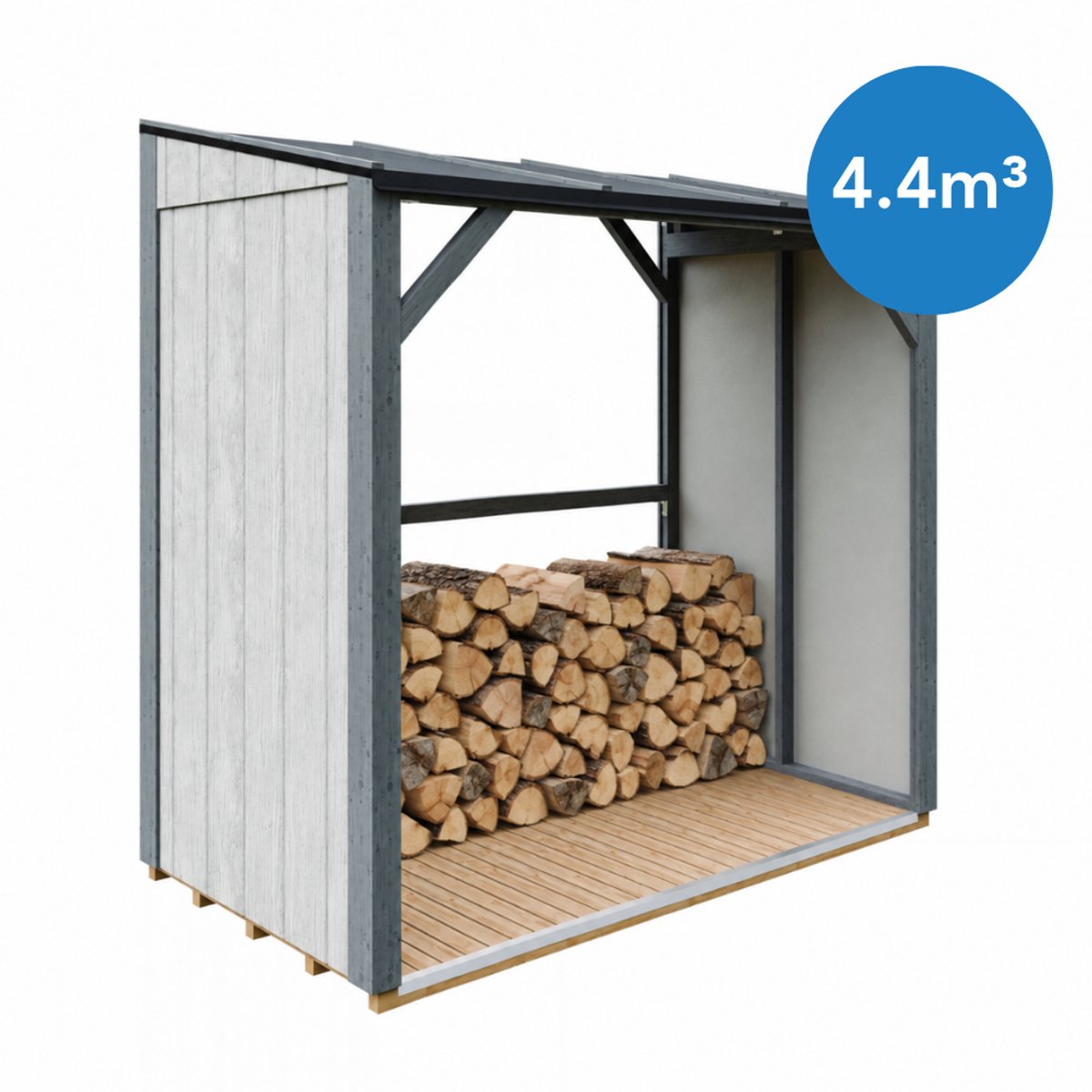 Timbela M984-TUNDRA CAVERN - LP SmartSide Houtopslag - 2,54 m² - Overkapping voor brandhout met ~4,4 m³ opslagcapaciteit