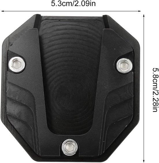 Zijstandaard Uitbreidingsplaat voor Motorfietsen, Aluminium Steunpad, Zwart, Hoogwaardige Accessoire voor Stabiliteit en Veiligheid — afbeelding 3