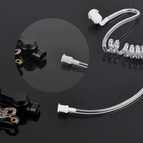 Set van 3 transparante vervangende hoofdtelefoons voor intercominstallaties en radio-headsets, inclusief vervangende spoel en kabel — afbeelding 3