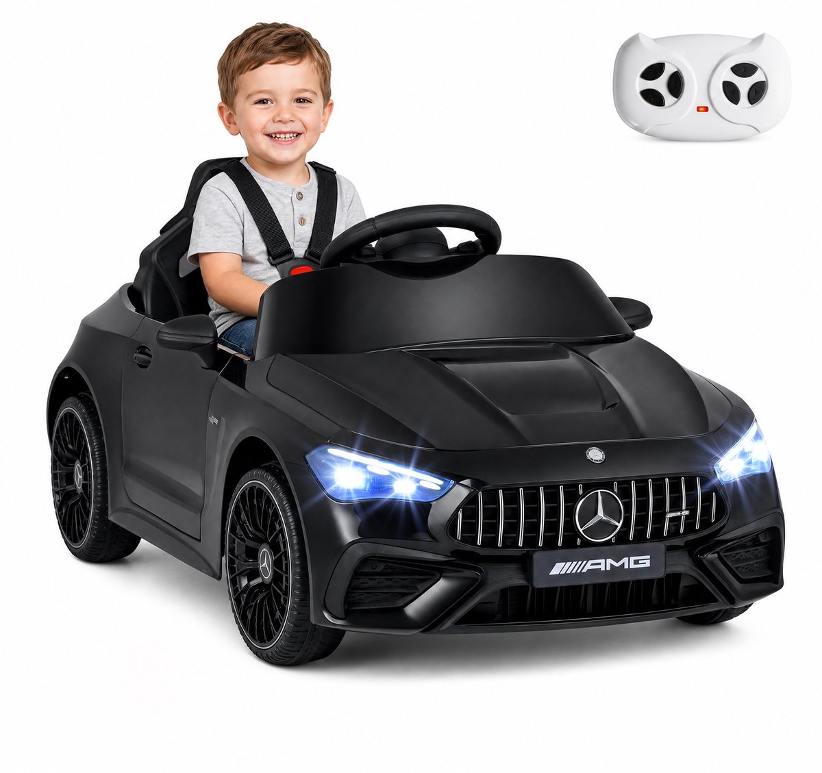 COSTWAY 12 V elektrische auto voor kinderen, Mercedes-AMG, kinderauto met
