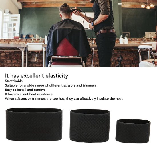Set van 3 Antislip Siliconen Beschermhoezen voor Haartrimmers - Duurzaam en Hittebestendig Accessoire voor Kappers — afbeelding 2