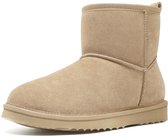 Homaxy - Dames Snowboots - suède Boots - Warme winterschoenen dames - Antislip Dunne zool - Verdikte voering van imitatiewol - Bananenbruin - 37 - Geschikt voor voetlengte van 22.86cm