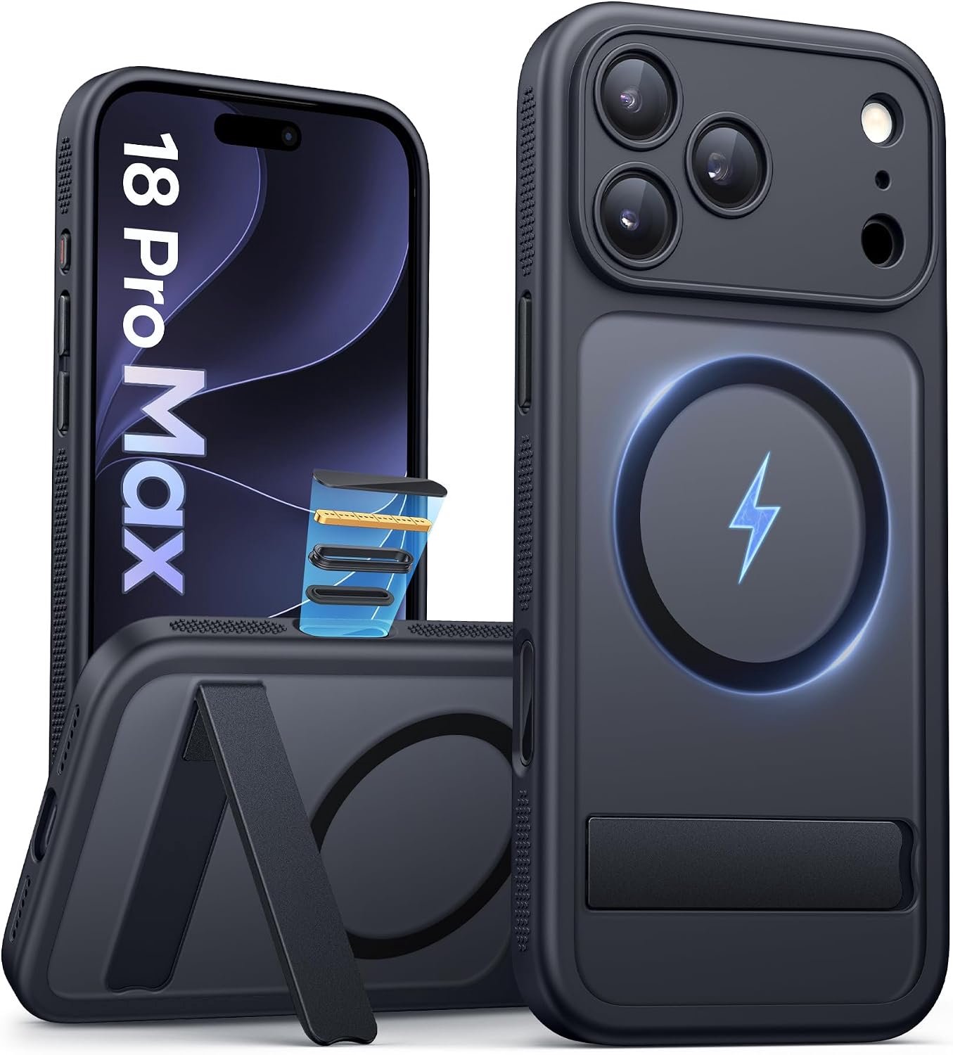 Zandarix Hoesje Geschikt voor Apple iPhone 18 Pro Max - Draadloos Opladen - Camerabedieningsknop - Volledige Camerabescherming - Geschikt voor Mag - Doorschijnend - Back Cover Hoesje - Zwart