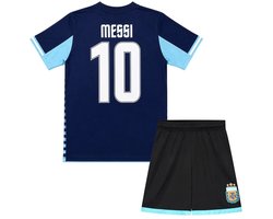 Messi Argentinie Voetbaltenue Uit - Voetbal Tenue Kinderen - Shirt en Broekje - Jongens en Meisjes -- Maat 104