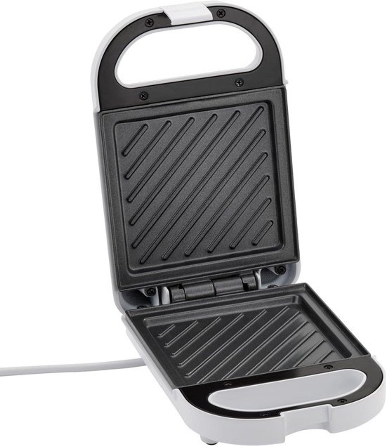 Tostimaker - Sandwich toaster - Snelle snacks - Antiaanbakplaten - 22x21x8.5 cm - Wit