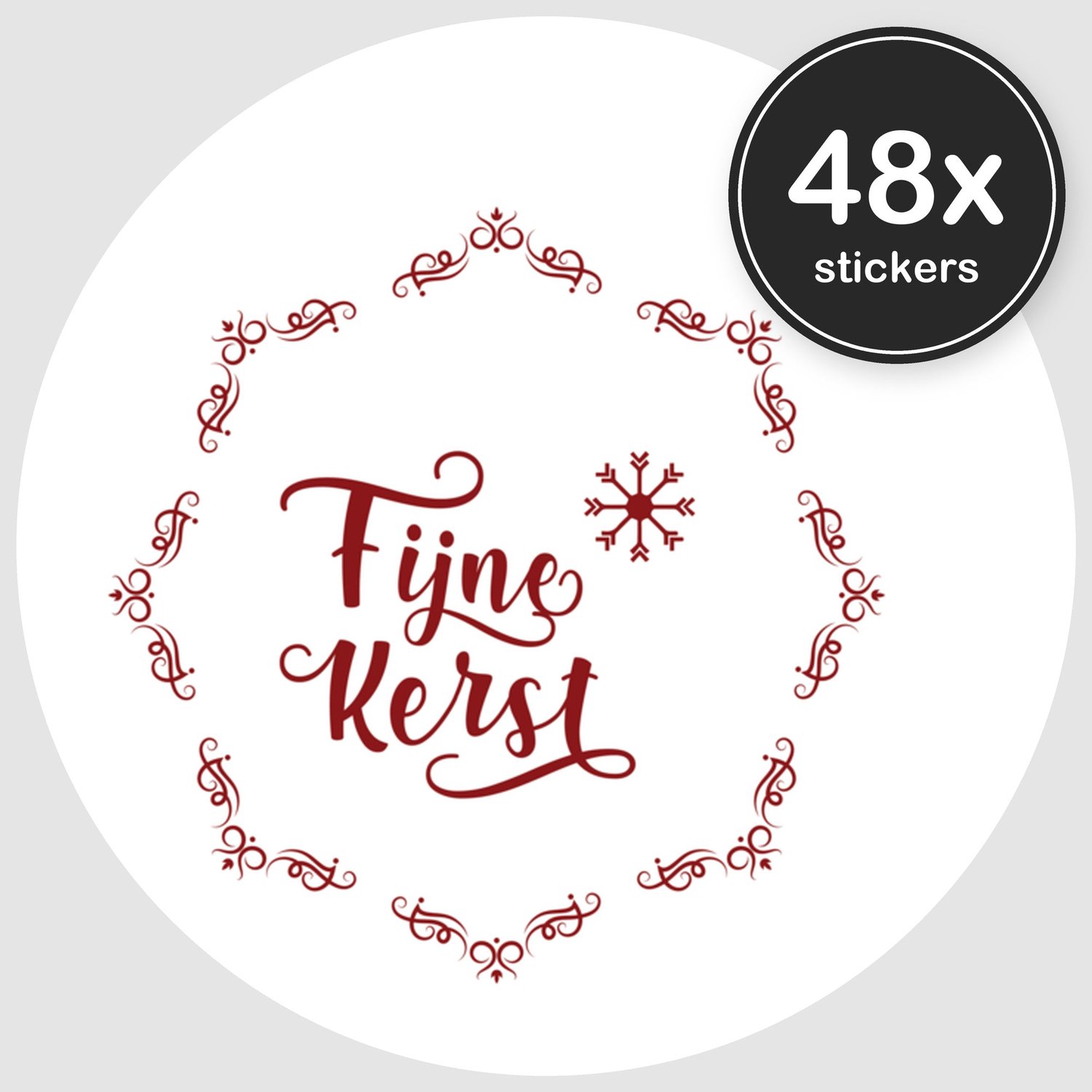 Sluitstickers Kerst - 48 stuks - Rond 30 mm - Kerststickers - Sluitzegel Kerstkaart - Design 013
