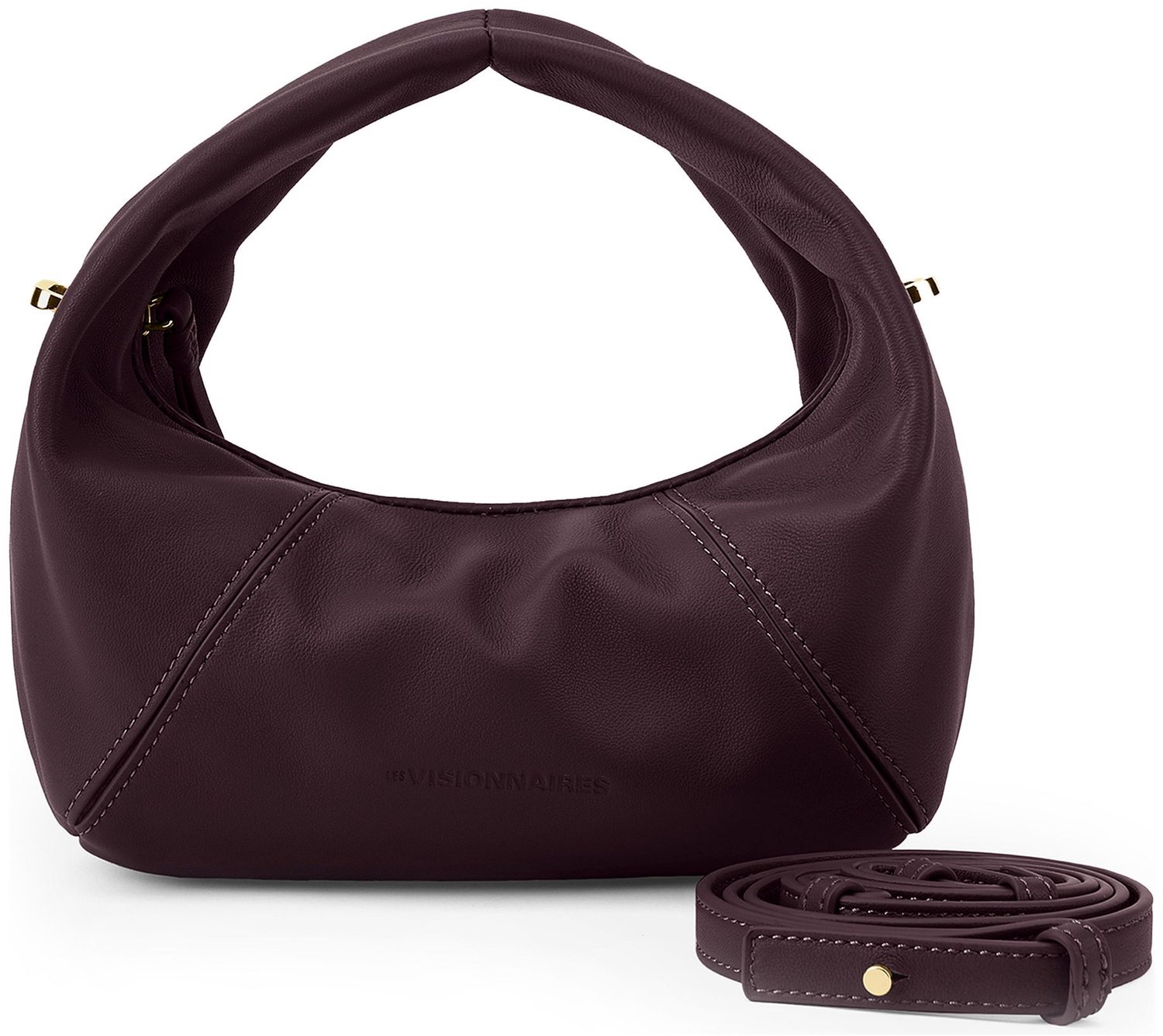 LES VISIONNAIRES Greta Schoudertas Leder 20 cm - Dames - vinyard red