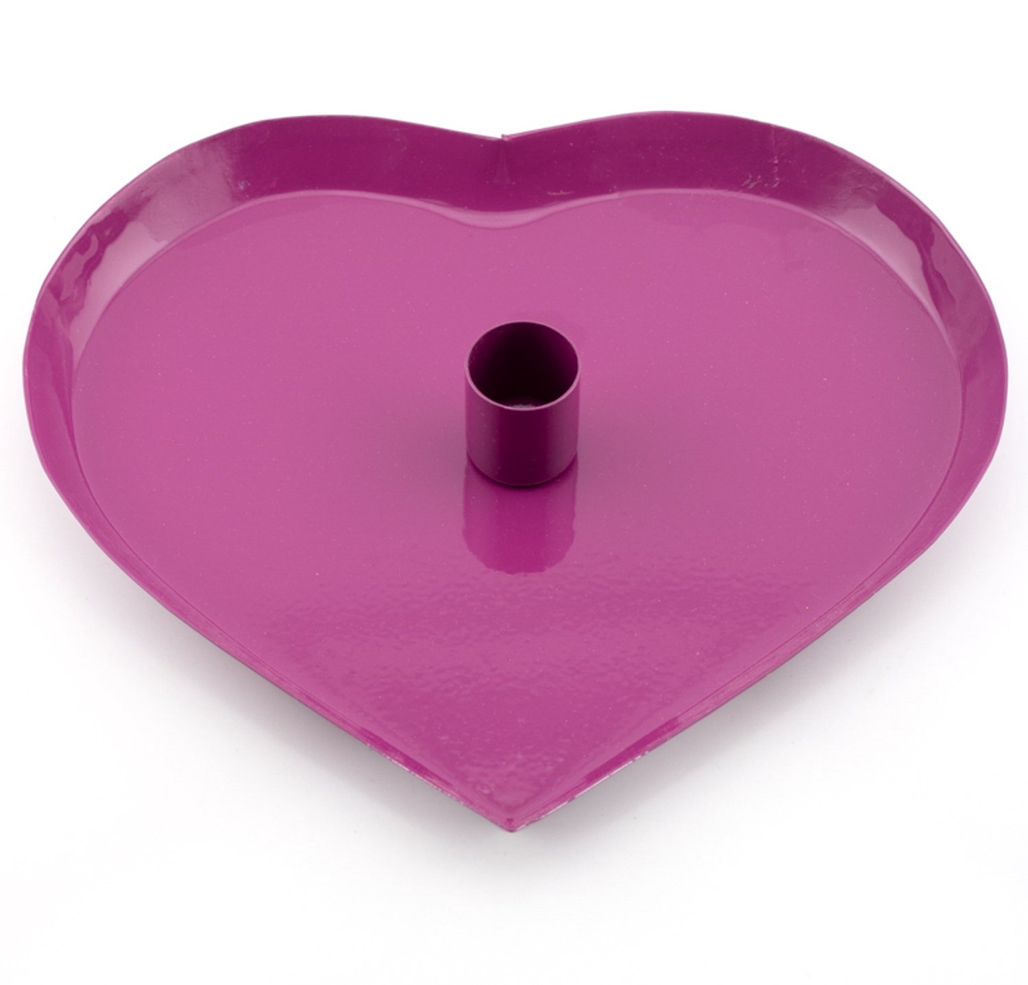Kaarsenstandaard hart fuchsia 20cm