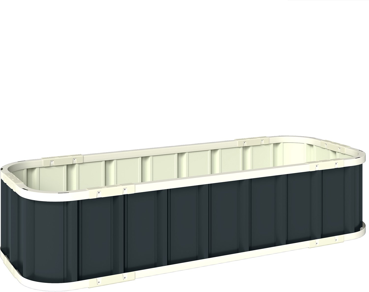 Sunona Verhoogd plantenbed van verzinkt staal - Met kliksluiting en handschoenen - 136 x 52 x 31 cm - Donkergrijs