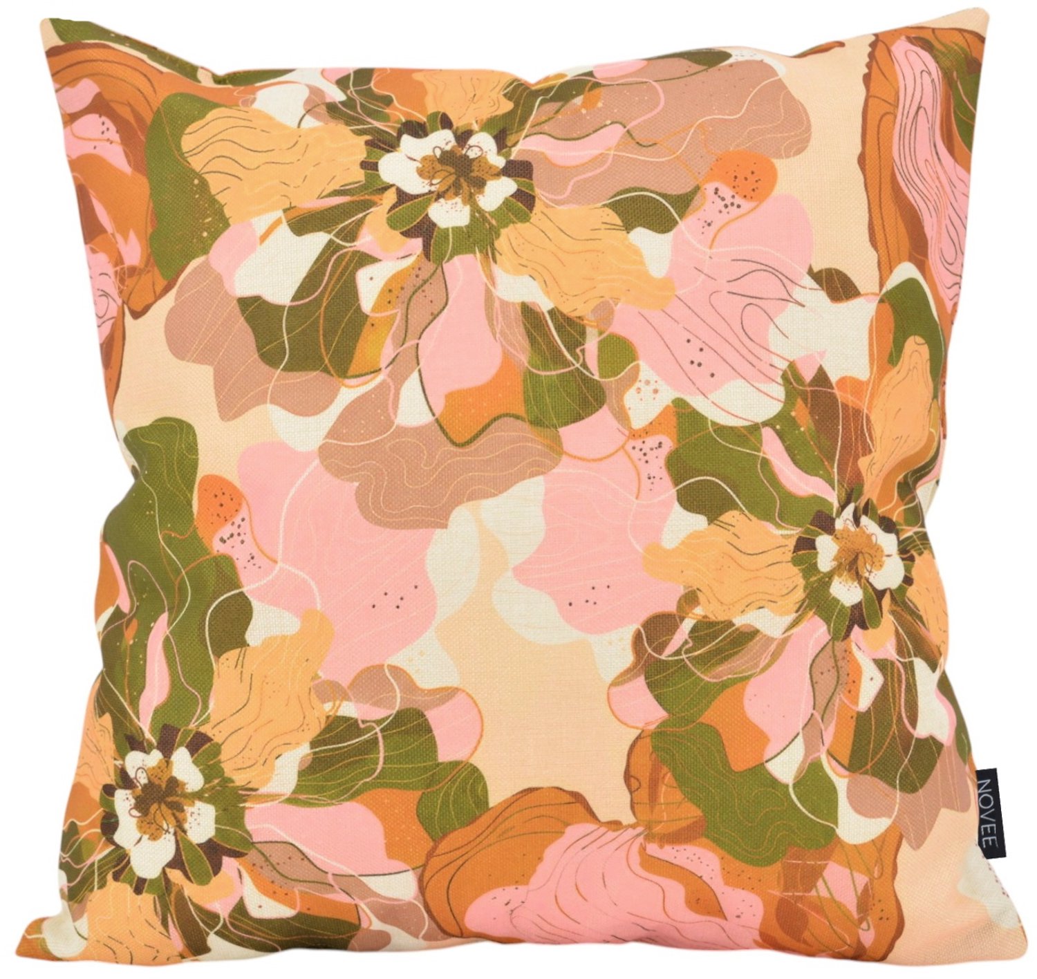 NOVÉE Blush Bloom Kussenhoes | 45x45 cm | Katoen/Linnen blushroze