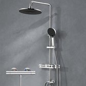 Auralum Max Regendouche met Thermostaatkraan - Doucheset - Ø 25 cm Regendoucheset - Inclusief thermostaatkraan en planchet - 10 inch Douchekop - 3 Standen Handdouche - met Zelfreinigingsfunctie - Chroom