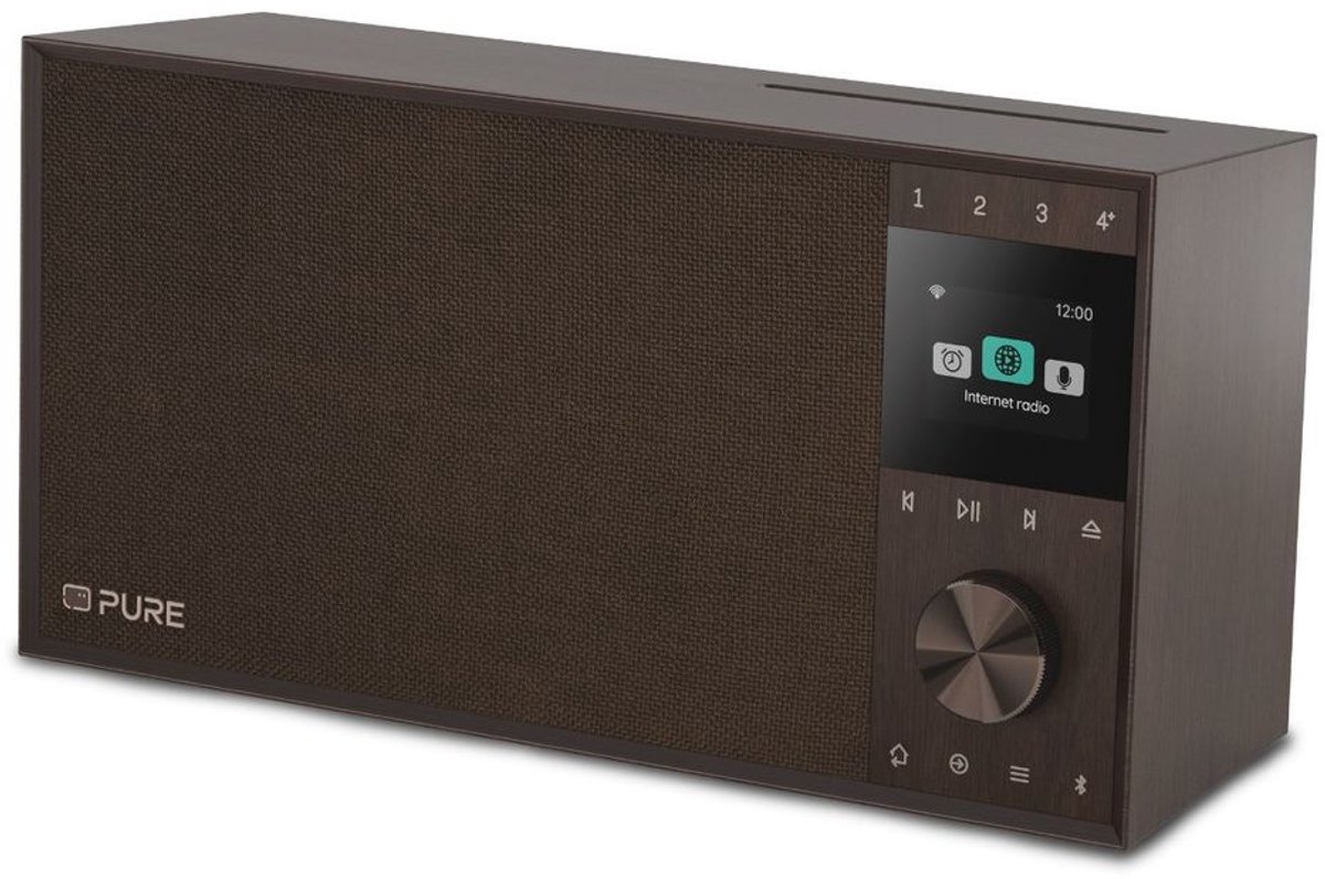 Pure Evoke Home II - Jouw prachtig vormgegeven alles-in-één muzieksysteem met cd-speler, Notenhout