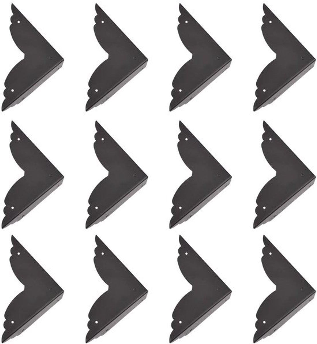 Dailygoods- Hoekbeschermer 12 stuks - Zwarte Hoekbescherming - Decoratieve