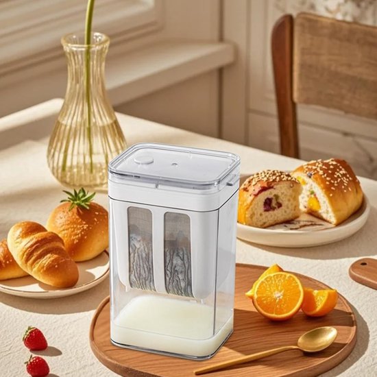 Yoghurtmaker 1100ml met deksel en fijne roestvrijstalen zeef voor Griekse yoghurt, verse kaas en notenmelk maken — afbeelding 5