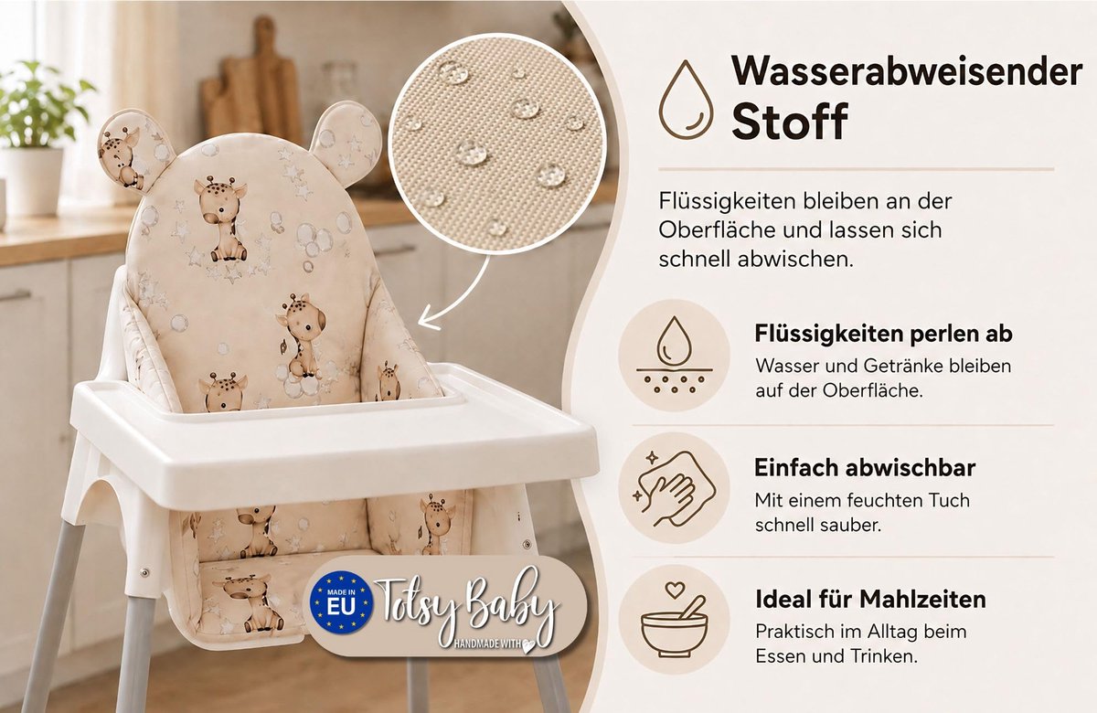Kussen voor kinderstoel baby opvouwbaar zitverkleiner – zitkussen steun voor Ikea Antilop kinderstoel en babystoel – - ShopVlot – foto 2
