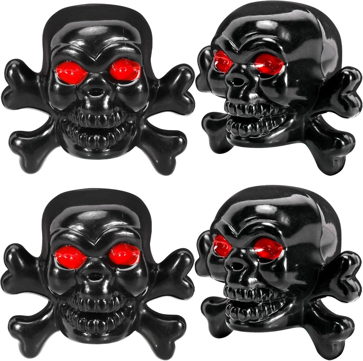 Skull Styling Ventieldoppen voor Auto's, SUV's en Motoren - 4-Pack Universele Bescherming tegen Stof met Roestvrij Koper en Sealing Ring