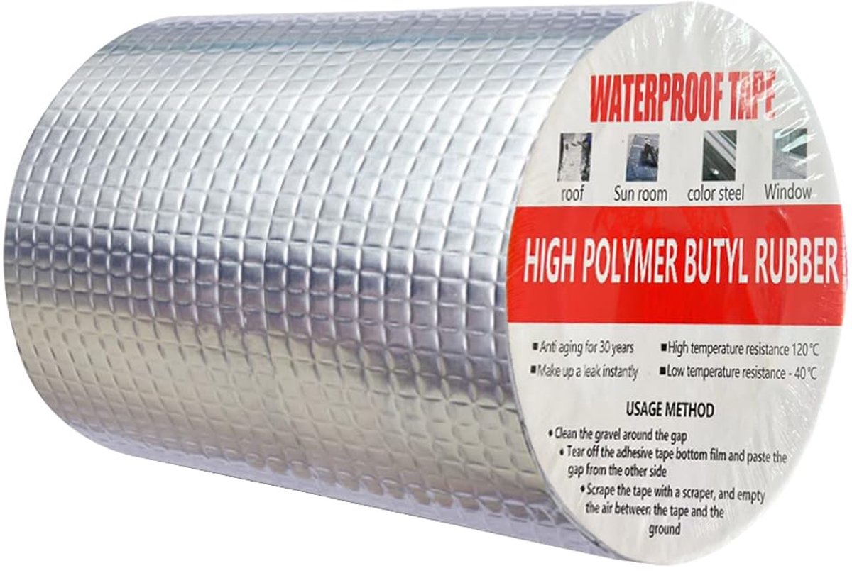LUOHONG Butyltape Waterdichte bitumentape voor buiten, zelfklevende butylrubber aluminiumfolie afdichtingstape voor - ShopVlot