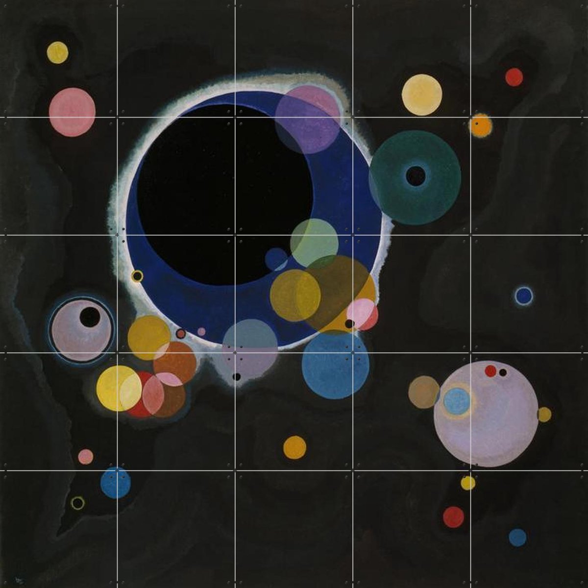 IXXI Several Circles, Kandinsky & Bridgeman Images - 100 x 100 cm - Gratis ophangtool - Grote wanddecoratie en posters - Klassiek, Abstract