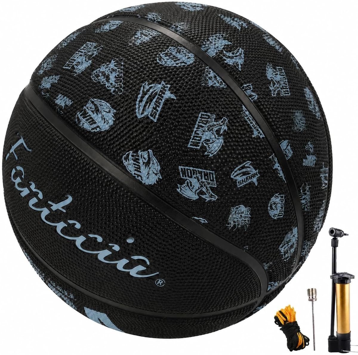 Basketbal - Zwart - Maat 7 - Personaliseerbare Dierenprint - Voor Binnen & Buiten Gebruik