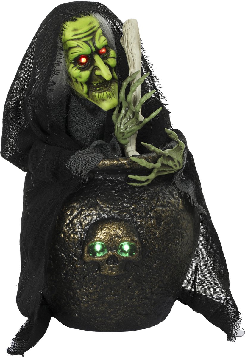 Tafelheks Halloween - Lachgeluid - Lichtgevende ogen - Geluid- en aanraakactivering - Geanimeerd - Interactief