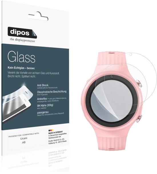 Roze smartwatch met dipos displayprotector verpakking, anti-shock.
