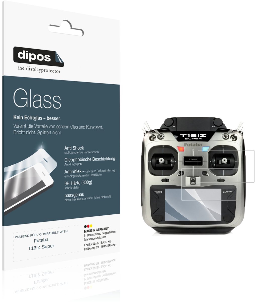 dipos – 2x Matte Pantserfolie geschikt voor Futaba T16IZ Super | 9H Screenprotector