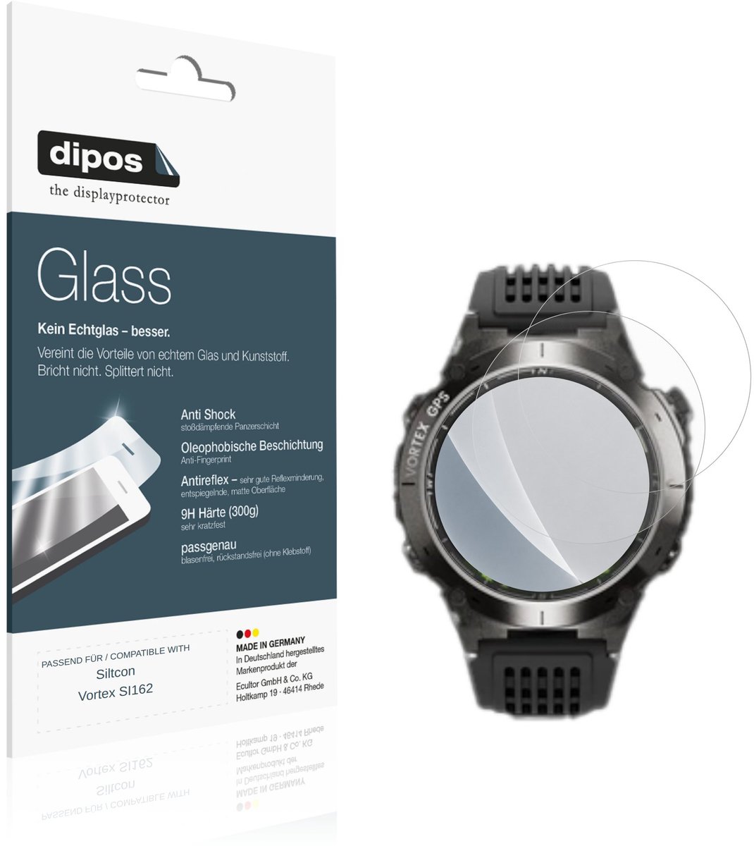 dipos – 2x Matte Pantserfolie geschikt voor Siltcon Vortex SI162 | 9H Screenprotector