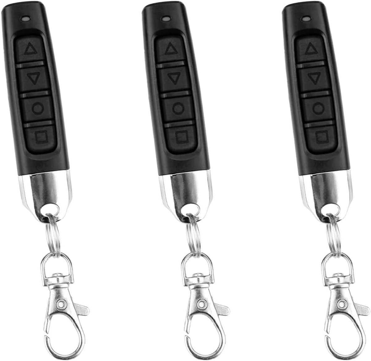 3 Stuks 433MHz Cloning Afstandsbediening voor Garagedeur en Poort, Universele 4-Buttons Vervangende Sleutel voor Toegangssystemen