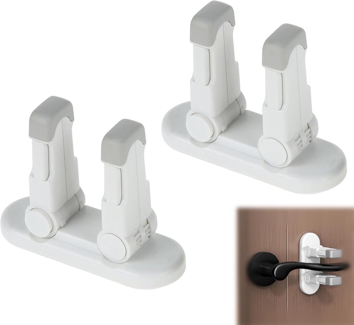 Veilige Kinderslot voor Deuren en Vensters - Eenvoudige Installatie zonder Boren, Kindveilige Deursloten voor Binnen en Buiten