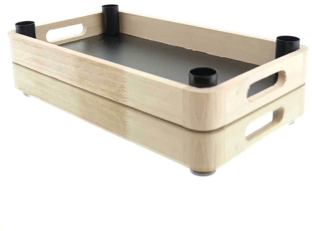 Riffelmacher deco-tablett 4 magnetische kaarsenhouders 33x18cm