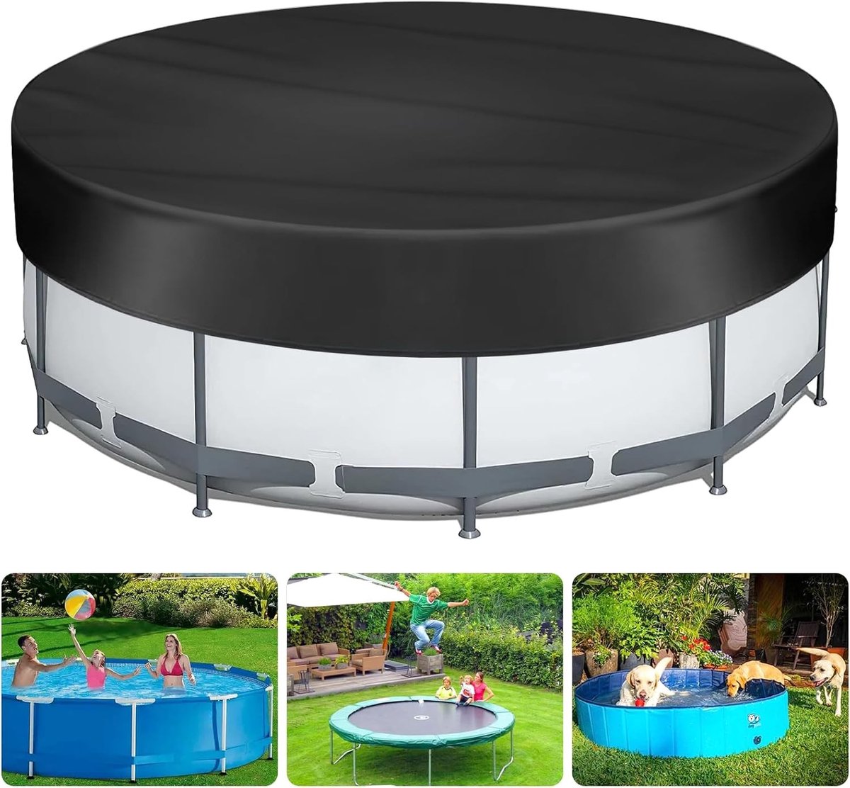 Ronde zwembadafdekking van 82 cm diameter, waterdicht, stofdicht en UV-bestendig voor optimale bescherming