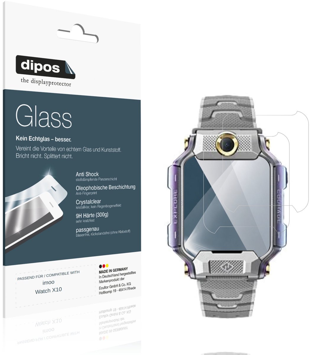 dipos – 2x Pantserfolie geschikt voor imoo Watch X10 | 9H Screenprotector