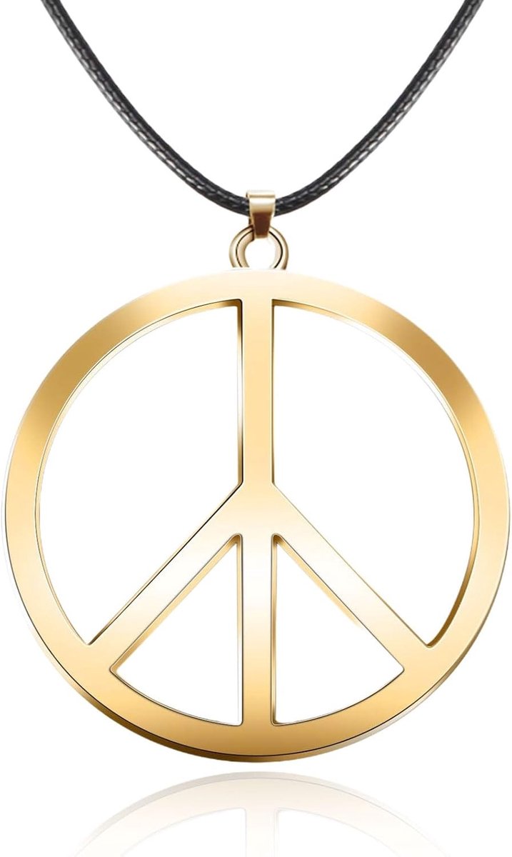 Unisex Hippie Ketting met Vredessymbool van RVS - Perfect voor Carnaval en Festivals, Bohemian Stijl Accessoire