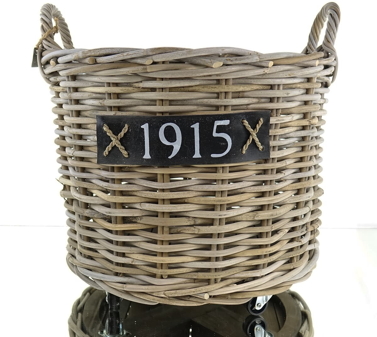 Rotan Bak Op Wieltjes - (D)50 x (H)42 cm
