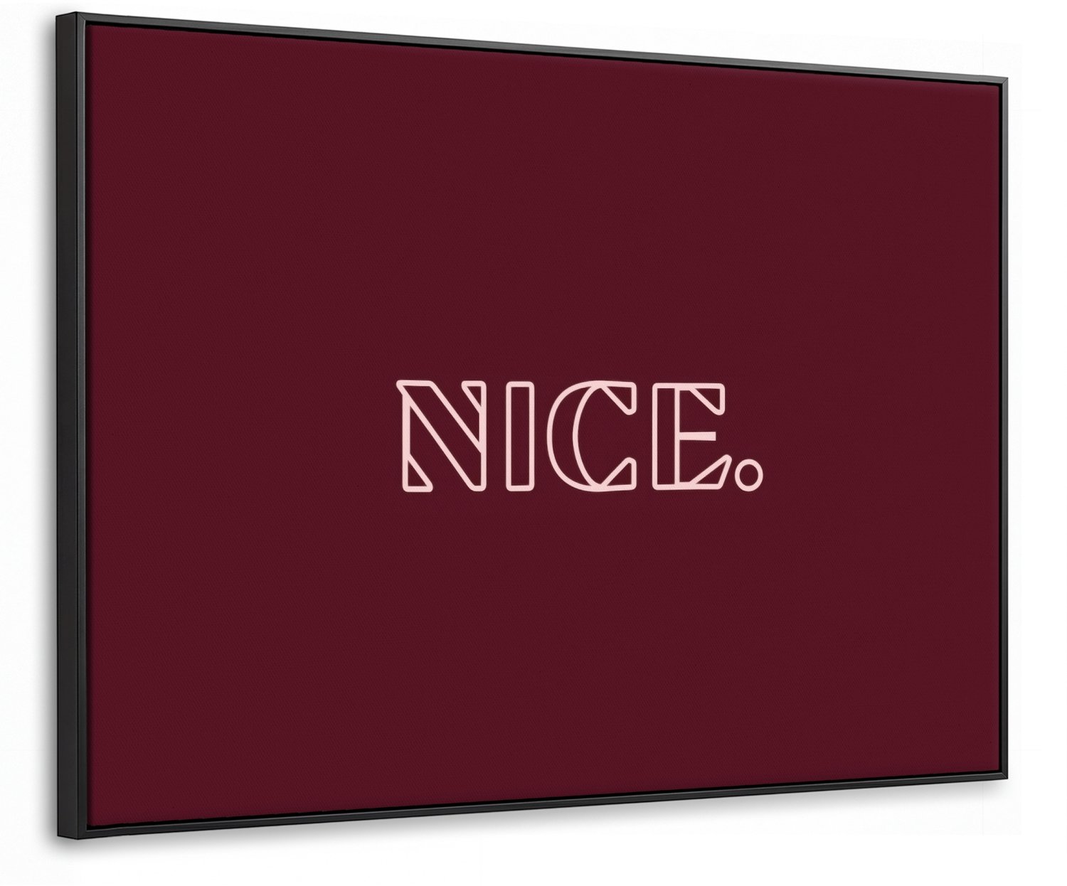 Canvas Schilderij met Baklijst 80x60cm - Bordeaux - Nice - minimalistisch - Muurdecoratie woonkamer - Slaapkamer decoratie - Kamer accessoires - Schilderijen op canvas met lijst