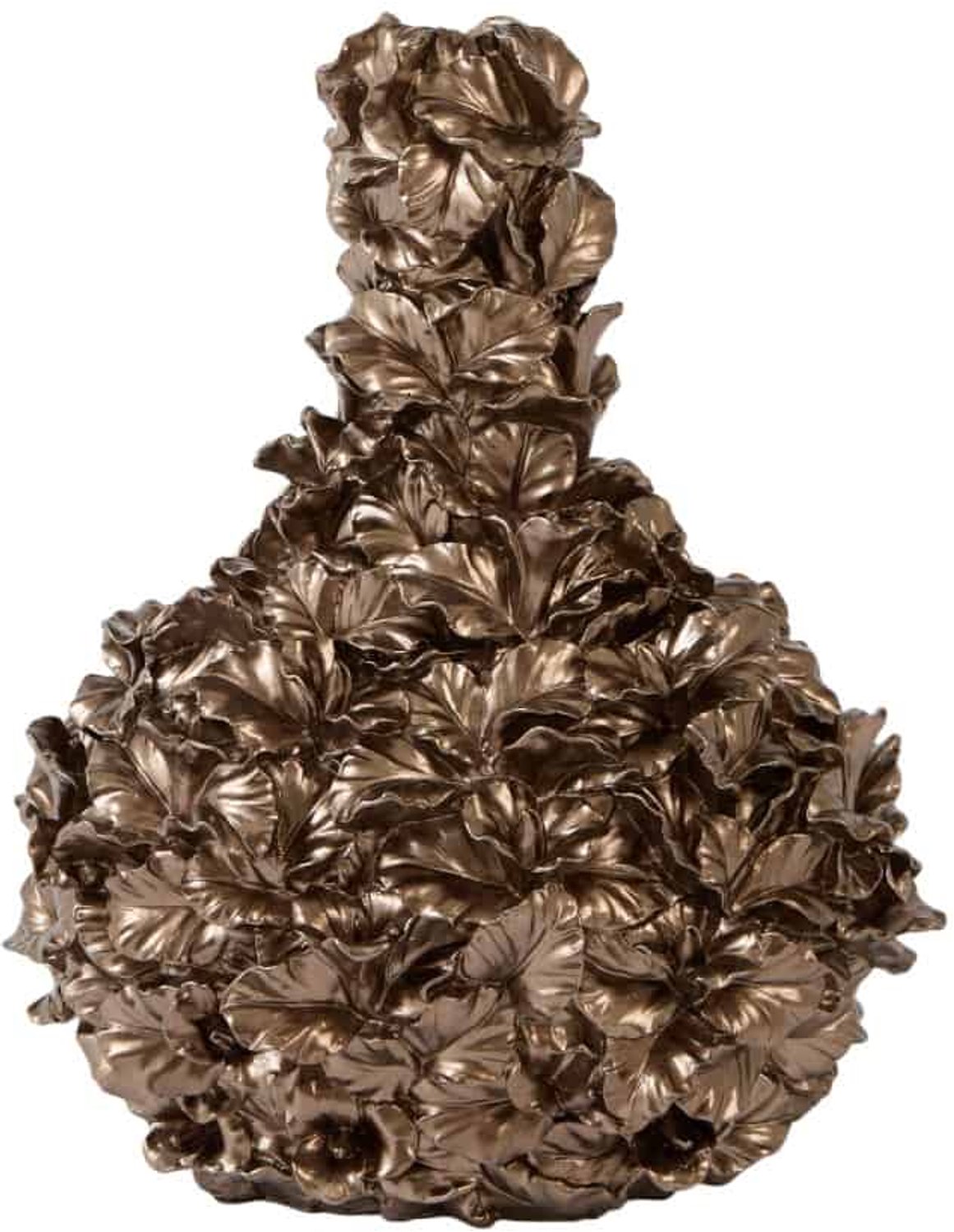 Light & Living Vaas Velina - Brons - 30x22x36cm - Kunststof - Modern - Bloemenvaas - Woondecoratie - Decoratieve vaas voor woonkamer of slaapkamer Bruin