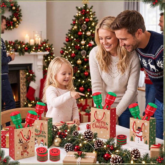 Kerst Projector Zaklamp - Met 3 Slides en 24 Afbeeldingen - Voor Kerstfeest, Goodiebag en Cadeau - Rood en Groen - 2 stuks van Huttutu — afbeelding 3