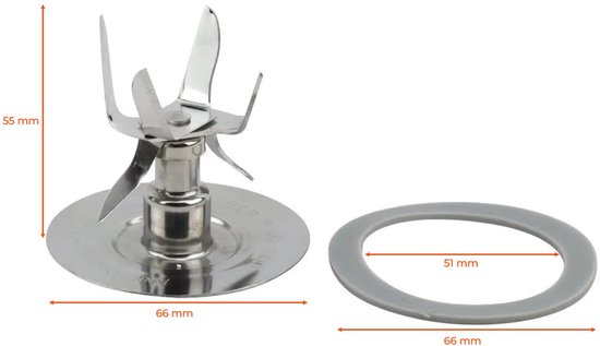 Blendermes - 6-puntig - RVS - Vervangingsmes — afbeelding 2
