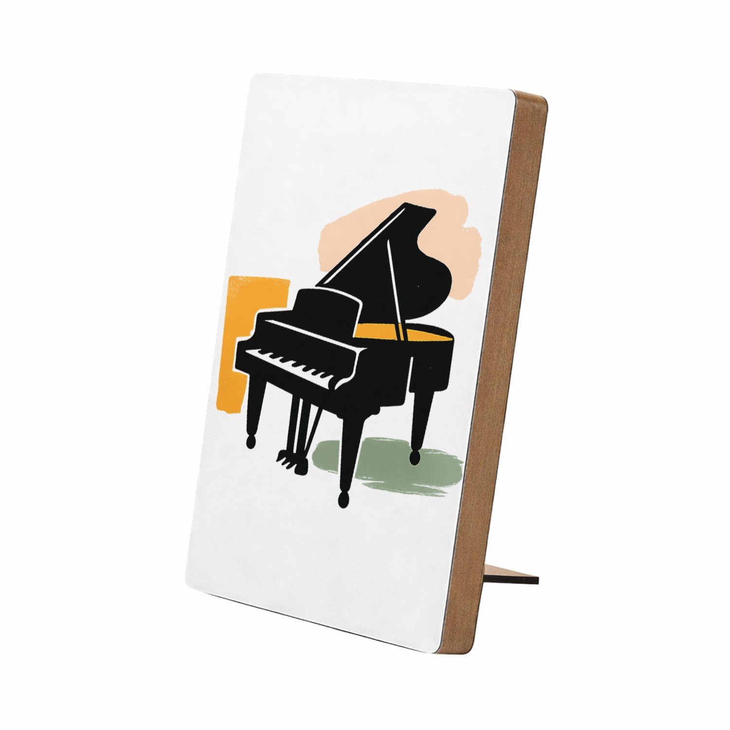 Mr Cadeautjes Glasframe/MDF 12,7 x 17,8 - design Grafische illustratie van een jazzsaxofoon met zachte verfst | cadeau Wit