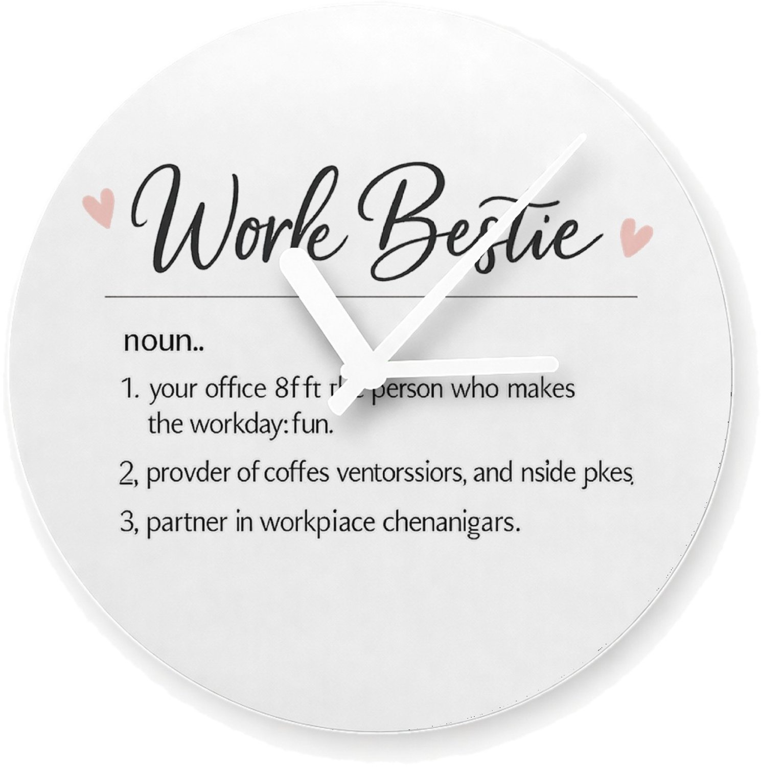 Mr Cadeautjes Glazen klok Ø 20 - design Een vergelijkbare dictionary-opmaak met een warm, grappig co | cadeau Wit