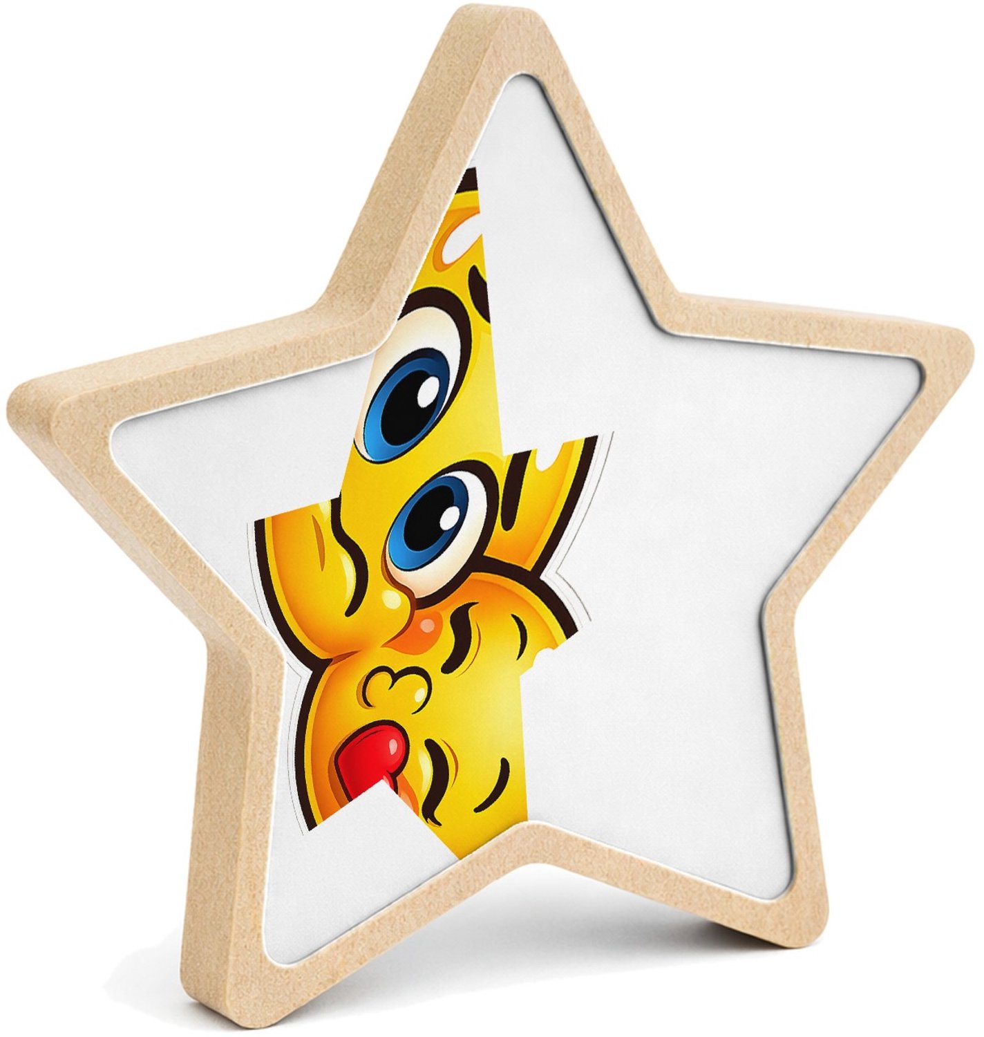 Mr Cadeautjes MDF fotolijst ster 14 x 13,5 - design Een vergelijkbare humoristische contrastopbouw met twee tege | cadeau Wit