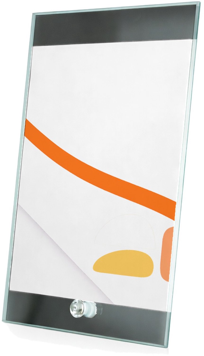 Mr Cadeautjes Glasframe 15 x 23 - design Rustige minimalistische sportmotivatiecover met grote curve | cadeau Wit