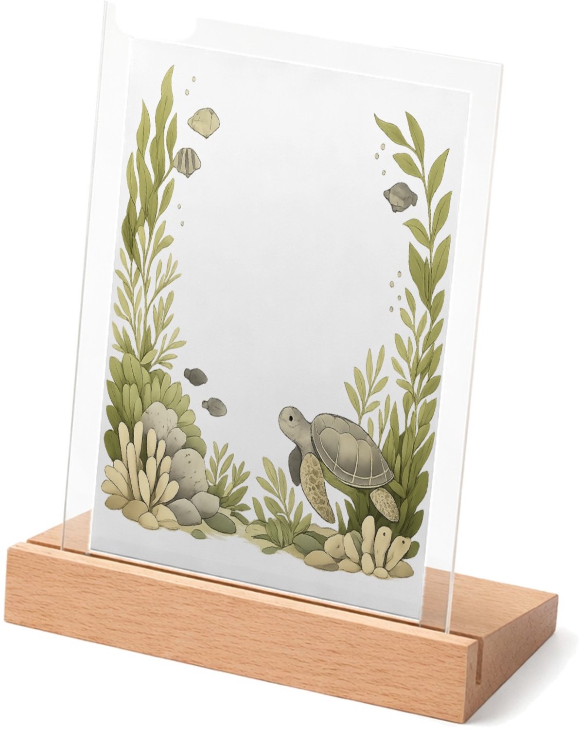 Mr Cadeautjes Glasframe met vaste tekst - design Onderwater-omlijsting met luchtige kern | cadeau Wit