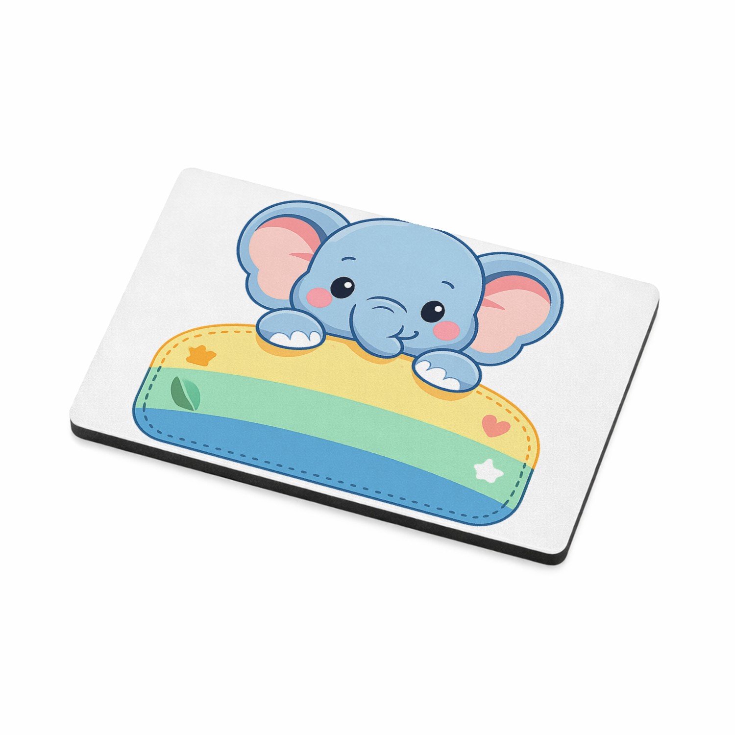 Mr Cadeautjes MDF magnetische fotolijst 7,5 x 5 - design Een vrolijke dier-mascotte die half uit een naamplaatje stee | cadeau Wit